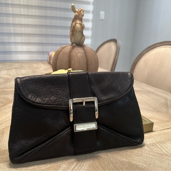 Michael Kors - Black Leather Clutch Purse - Picture 2 of 10